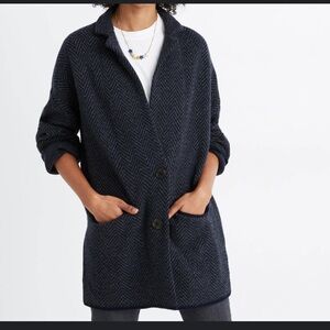 Madewell Women's Medium Cardigan Herringbone Blazer Sweater Jacket XS